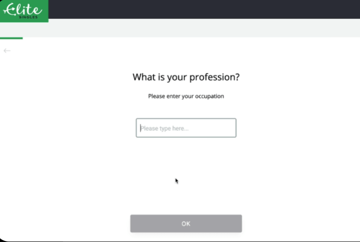 EliteSingles profession questionnaire