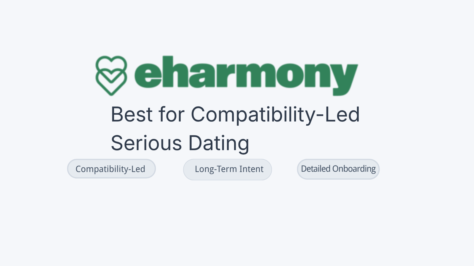 eHarmony review card for compatibility-led serious dating on TopDatingFinder