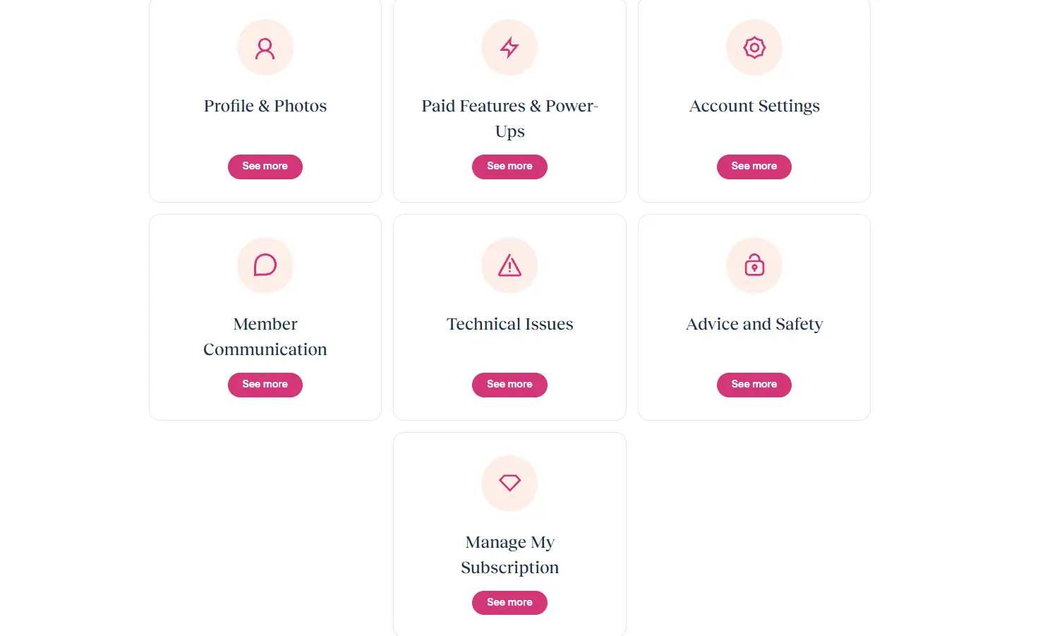 The manage subscription portal within the OurTime official help center.