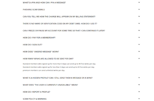 SeniorMatch official FAQ explaining that standard members can reply to Premium messages.