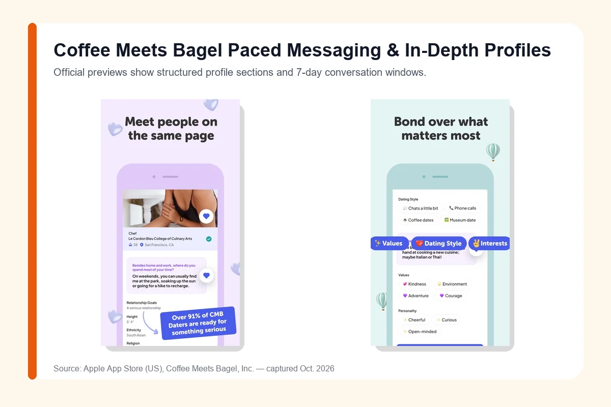 Coffee Meets Bagel daily noon Bagel batch and curated match delivery interface